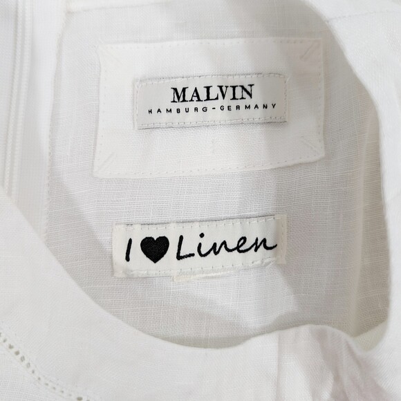 Malvin‎ Hamburg Germany I Love Linen White Linen Dress Size 8 100% Linen - Picture 4 of 6